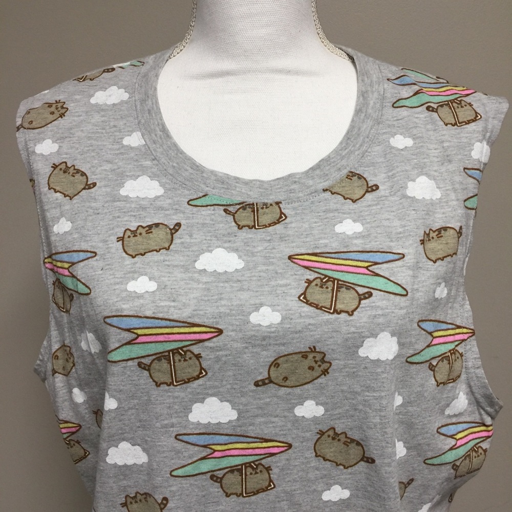 PUSHEEN Exclusive Fat Cat Novelty Tank Top, Large